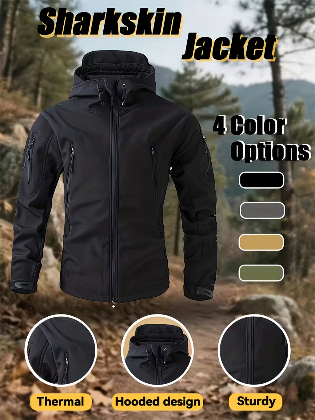 Men's Winter Softshell Jacket and Fleece-Lined Tactical Cargo Pants Set