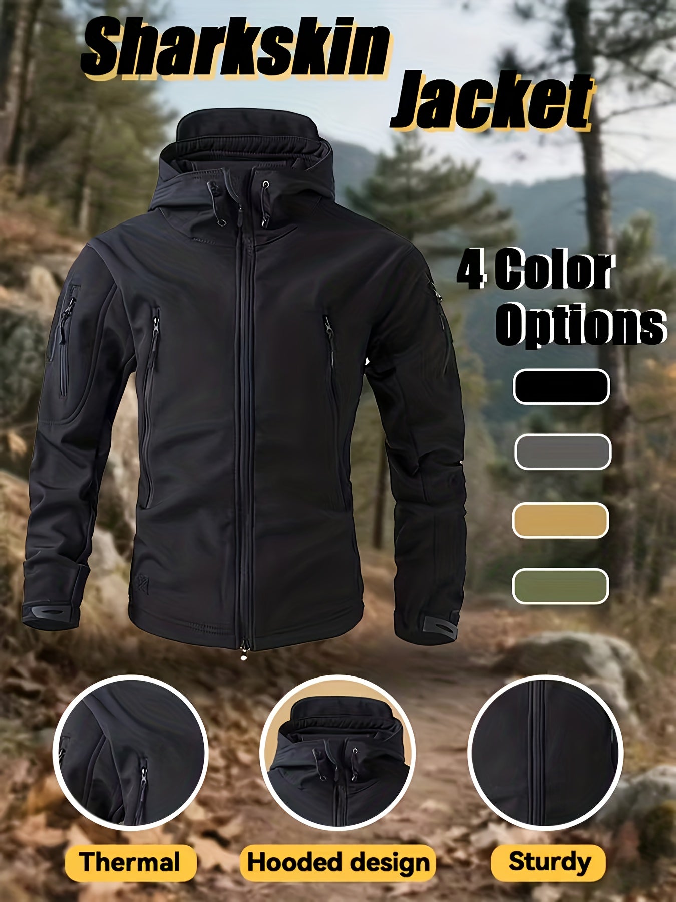 Men's Winter Softshell Jacket and Fleece-Lined Tactical Cargo Pants Set