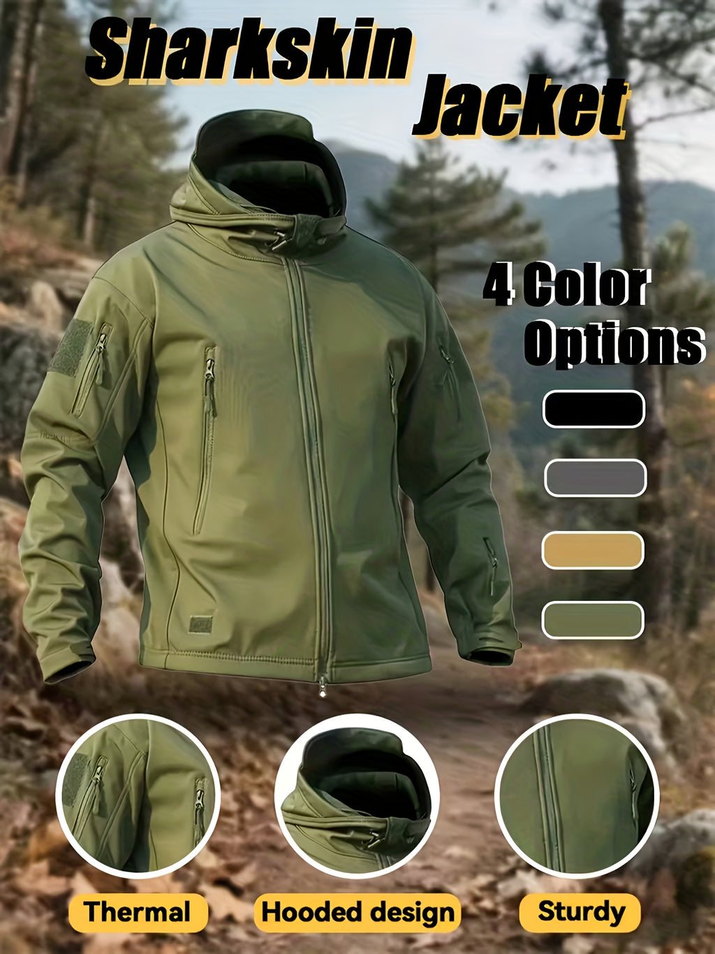 Men's Winter Softshell Jacket and Fleece-Lined Tactical Cargo Pants Set