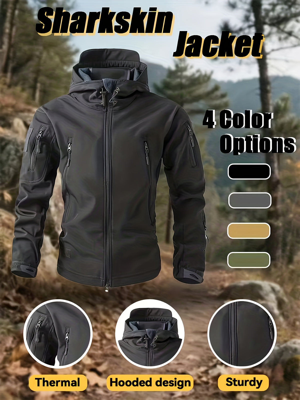 Men's Winter Softshell Jacket and Fleece-Lined Tactical Cargo Pants Set